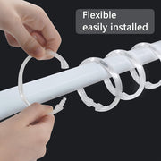 12 Durable Clear Plastic Shower Curtain Rings for Bathroom Curtains and Window Rods