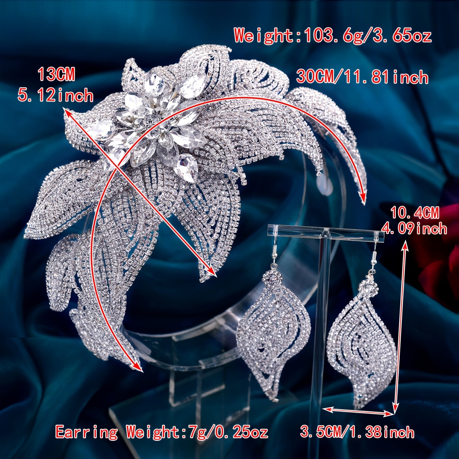 Handmade Bridal Hair Bands with Rhinestones for Wedding Dresses