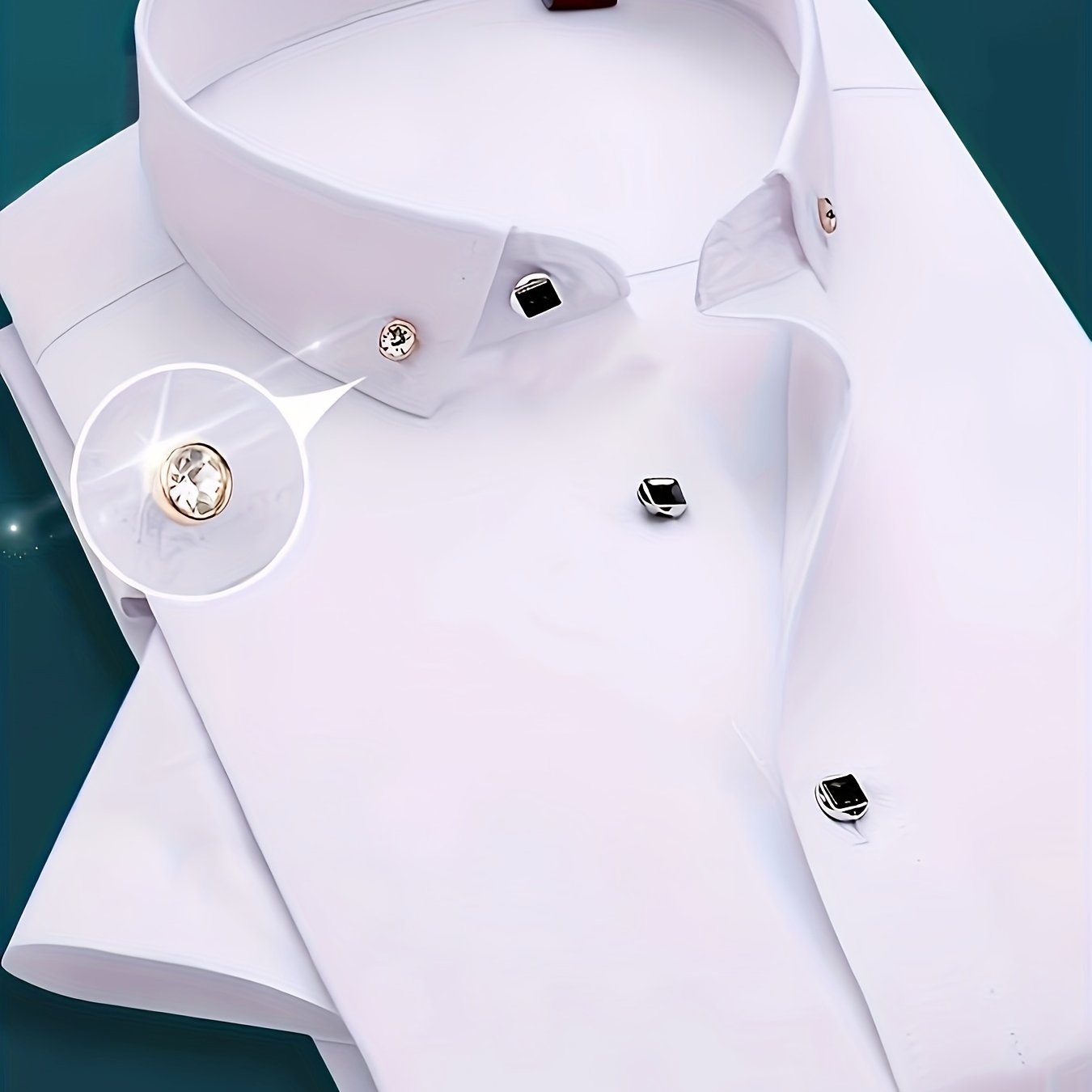 Men's Polyester Short Sleeve Button-Up Shirt for Business Spring Fall Regular Fit Lapel Collar
