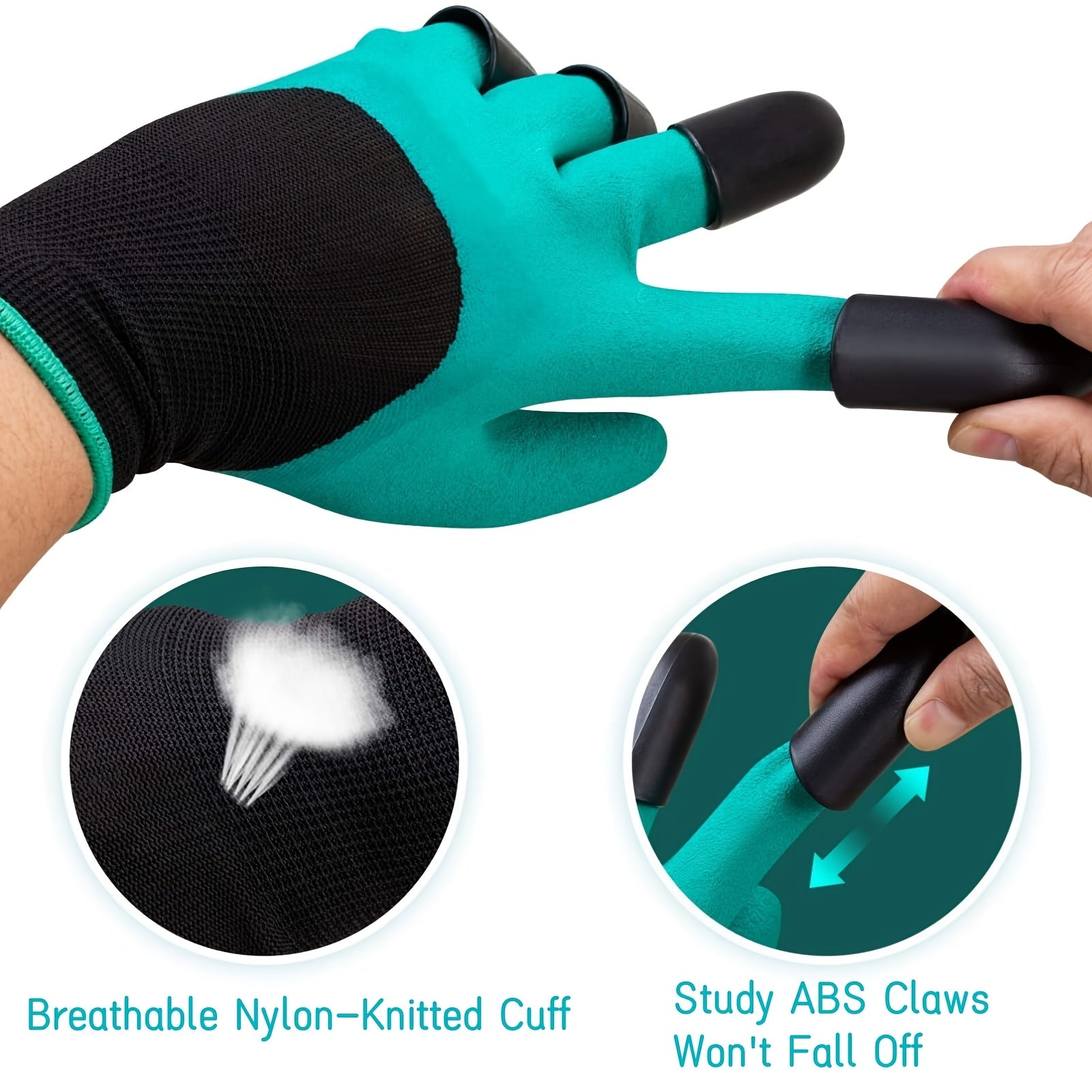 Tashqi ekish va qazish uchun, teshilishga chidamli, tirnoqli mustahkam bog' ishlov berish qo'lqoplari.