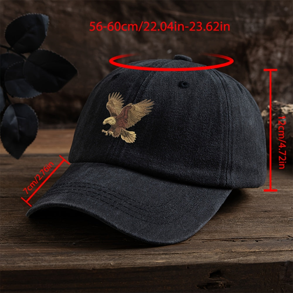 Teen Baseball Cap with Eagle Embroidery Lightweight Polyester Casual Sun Protection
