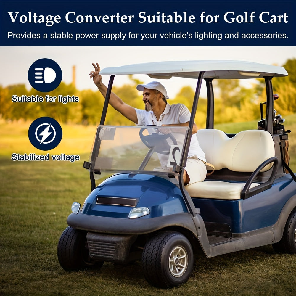 Convertidor de voltaje de aluminio de 24V a 12V DC con fusible para vehículos y uso en exteriores