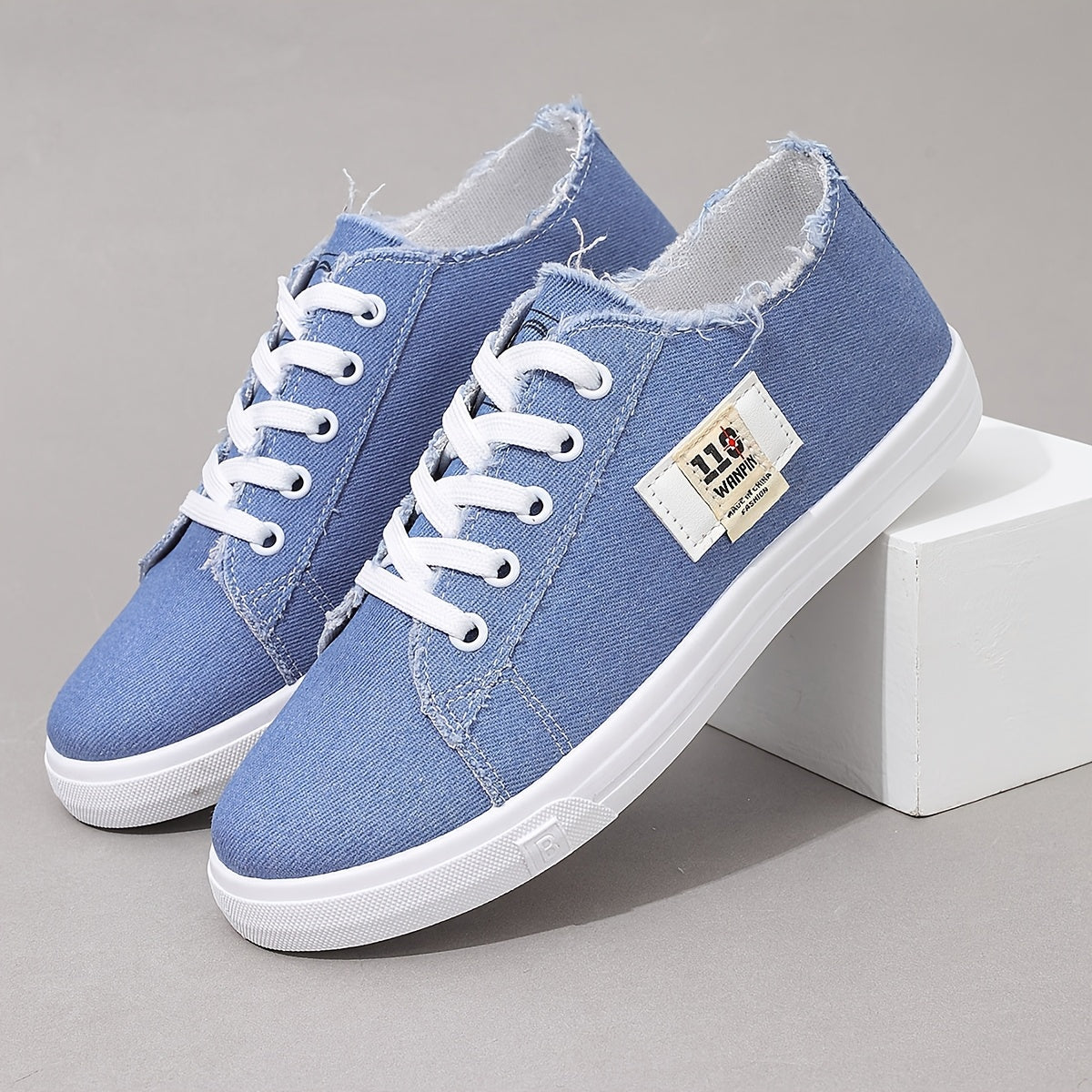 Women's Breathable Fabric Sneakers, All-Season Casual Lace-Up Shoes