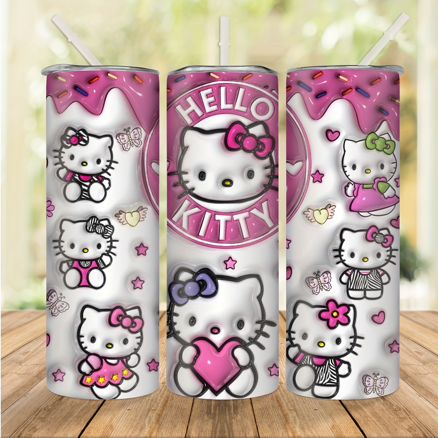 Bolalar uchun Hello Kitty dizayni bilan 20oz zanglamaydigan po'latdan yasalgan suv shisha