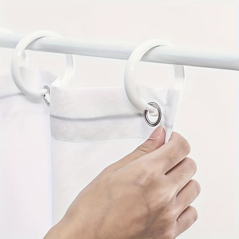 12 ta bardoshli plastik dush pardasi halqalari, oq va shaffof rangda oson o'rnatish dizayni uchun