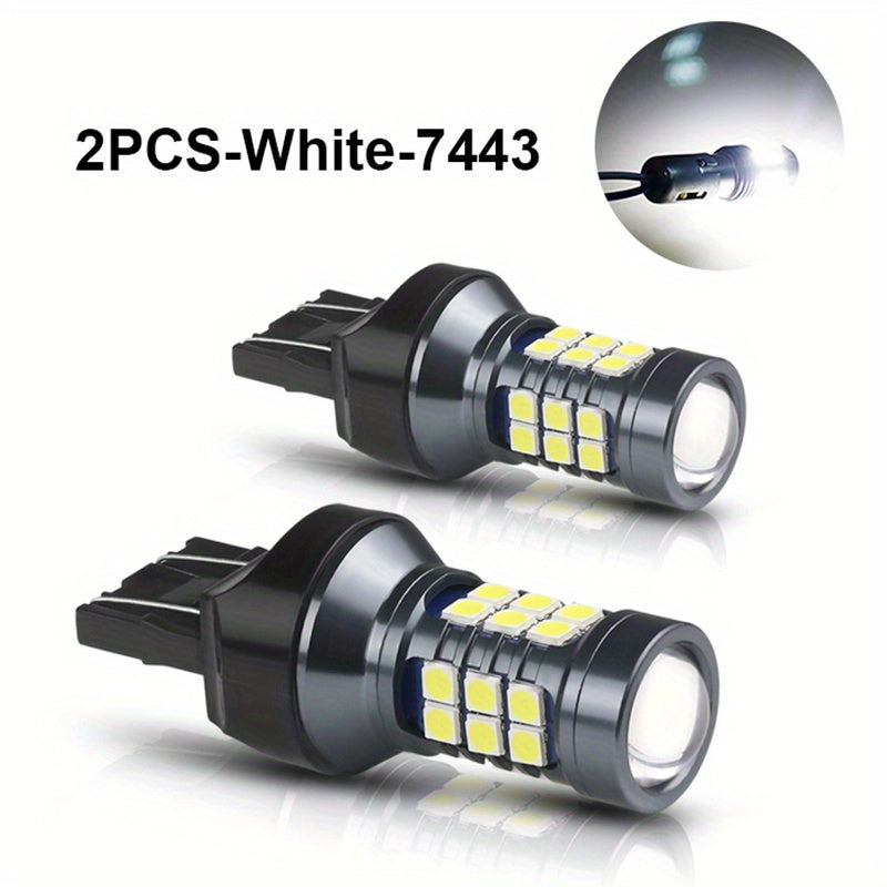 2 Pcs T20 LED 7440 7443 W21W W21/5W Bright Car Signal Backup Lights