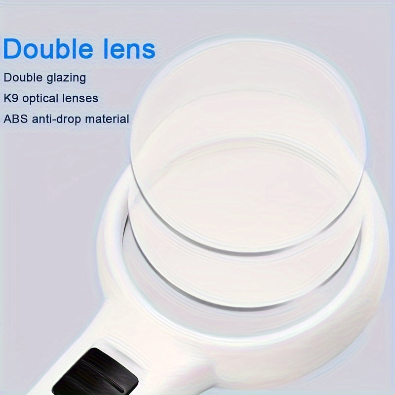 Handheld Magnifying Glass with LED Light 30X 45X Dual Lens for Jewelry Reading Repair