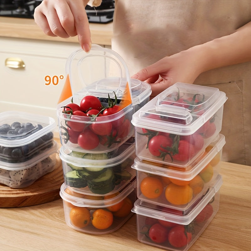 Large Capacity Food-Grade PP Storage Container with Handle for Fruits and Vegetables