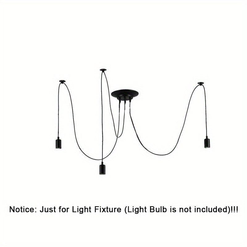 Sanoat uslubidagi ovqatlanish chandeli, sozlanadigan DIY yoritish va bir nechta boshlar bilan. Antik klassik shiftga osilgan o'rgimchak lampasi.