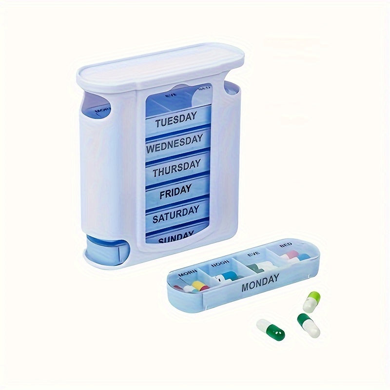 Unisex Plastic 28 Grid Detachable Pill Box with Seal Storage Organizer