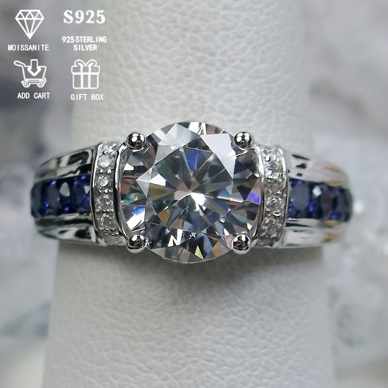 Eng yaxshi sotuvchi: S925 sterling kumushda 2 karat moissanite to'y uzuk, qirollik uslubi, gippoallergen, to'y/partiya uchun mukammal, sertifikat va sovg'a qutisi bilan birga, 6.1g og'irlik, nafis ayollar uzugi