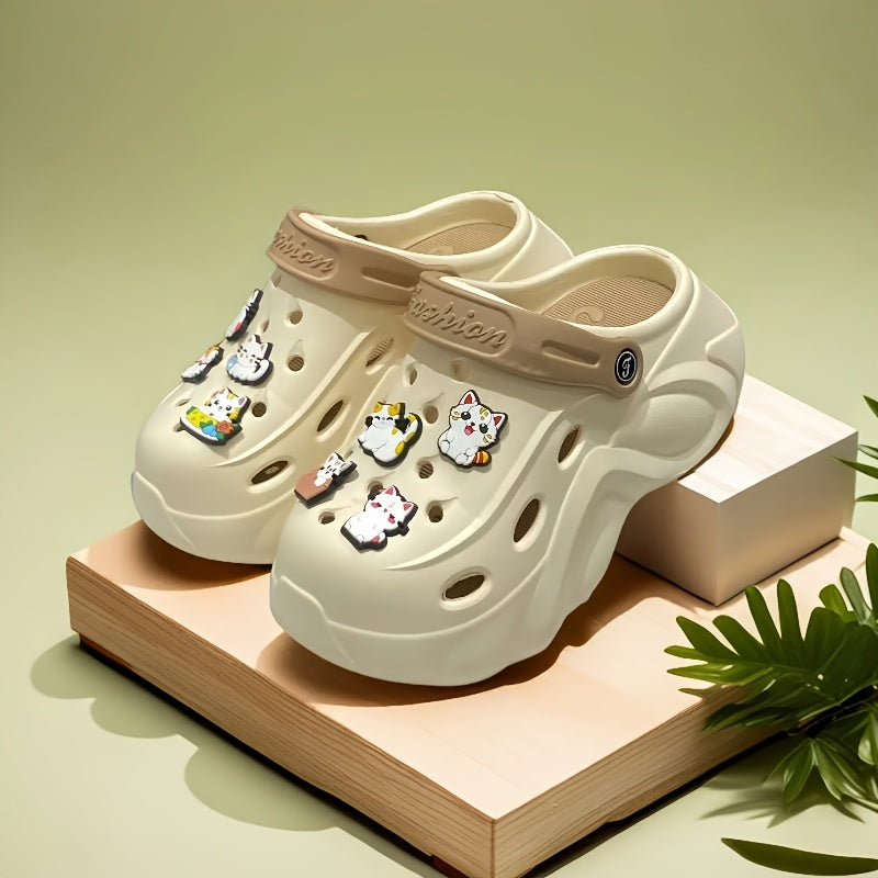 Women's Summer Hollow Shoes Lightweight EVA Thick Sole Garden Beach Shoes