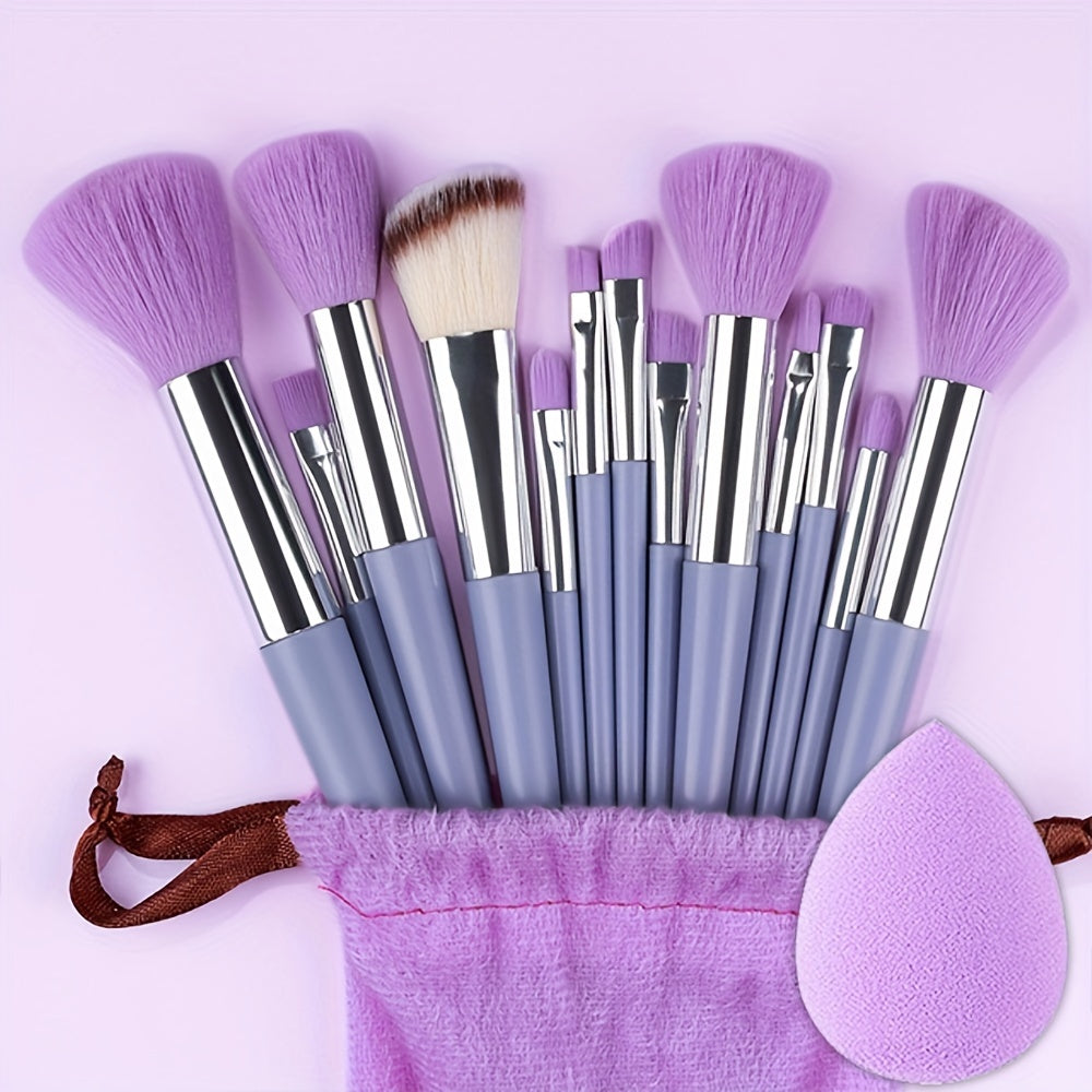 13pcs Makeup Brush Set Nylon Bristles Professional Fluffy for Face Eyeshadow Blush