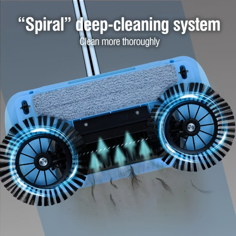 2-in-1 Automatic Household Sweeper Mop with Dustpan and Windproof Broom