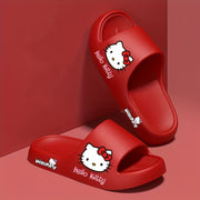 Girl/non-Slip Bath Slippers EVA Shower Shoes Red and White