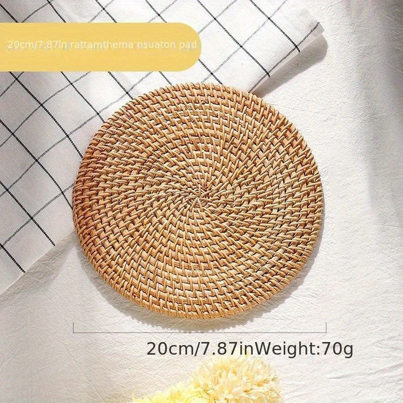 Heat-Resistant Rattan Table Mat Set for Hot Pots and Pans Protection