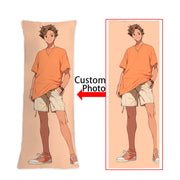 Anime Themed Customizable Long Body Pillow Cover Soft Plush Polyester 50.8x137.2 cm