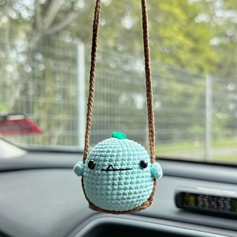Women Handmade Hooked Weaving Animal Car Mirror Charm Decoration Pendant