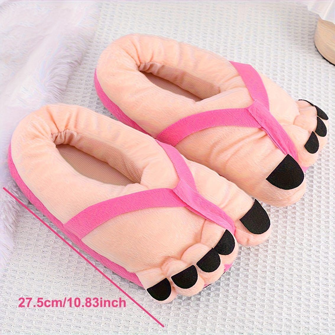 Unisex Plush Cartoon Toe Slippers Ultra-Soft Warm Indoor Shoes Non-Slip