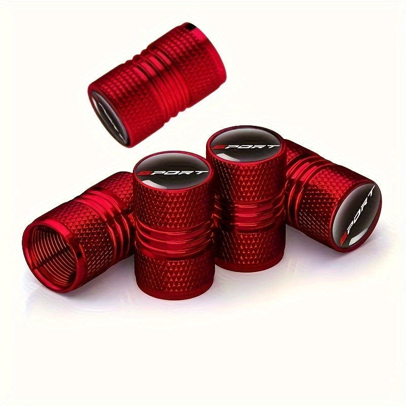 4 dona alyuminiy shinalar ventili bo'lagi qopqog'i, sport chang yopuvchi avtomobil g'ildirak havosi qopqog'i uchun transport vositalari