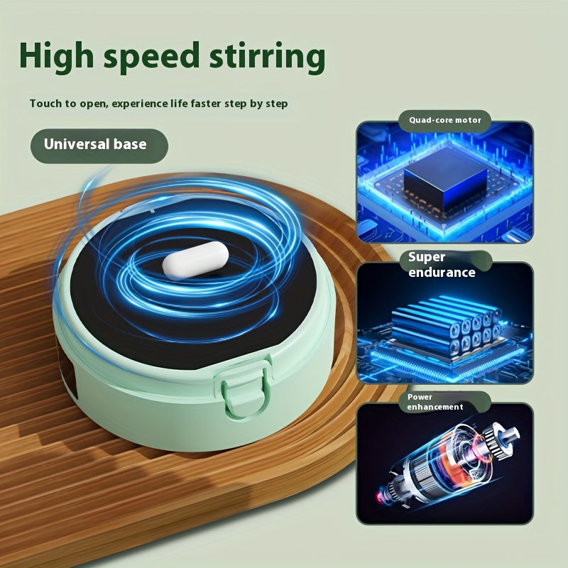 Self-Stirring Travel Mug with Temperature Display and Straw Creamy White