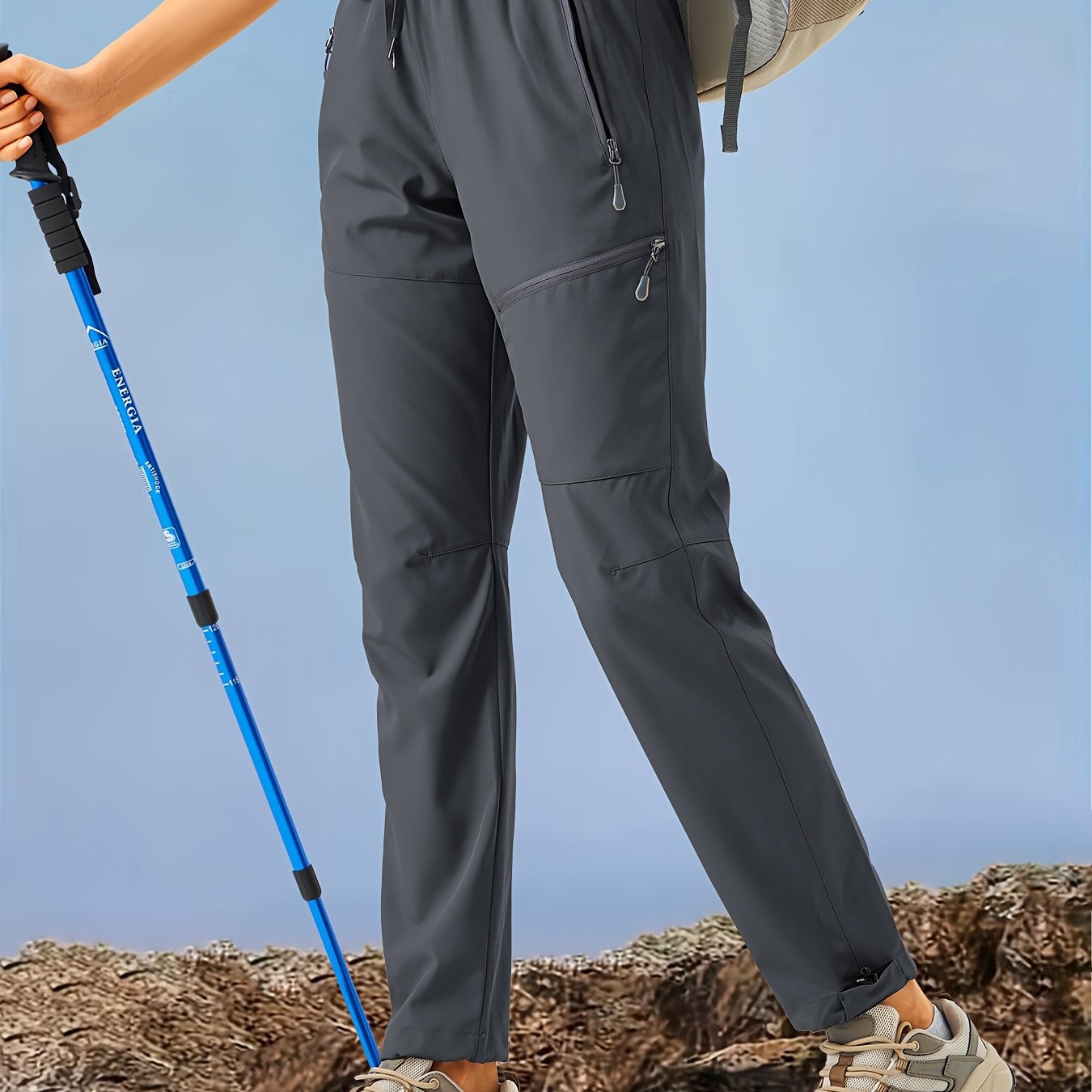 Women's Plus Size Lightweight Quick-Dry Hiking Pants Beige All-Season Outdoor Activewear