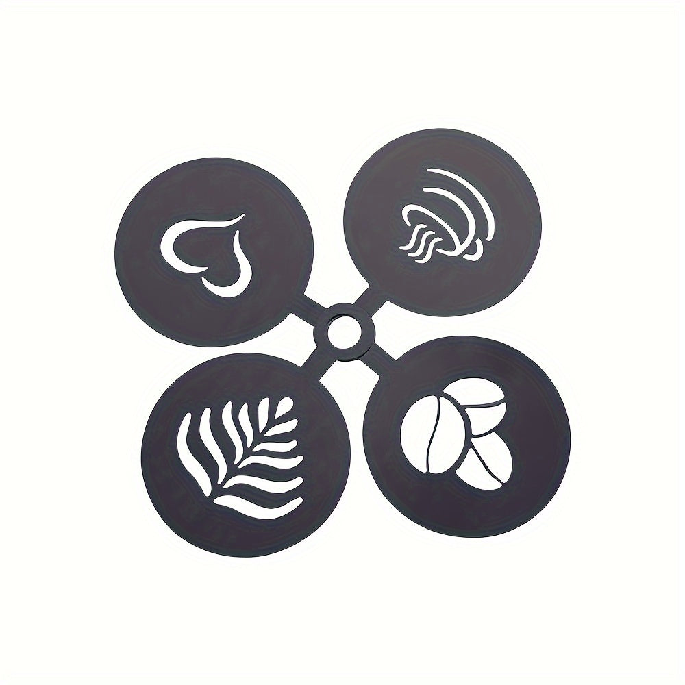 Stainless Steel Cake and Coffee Stencils Set for Lattes Cakes Cookies 4 Pack