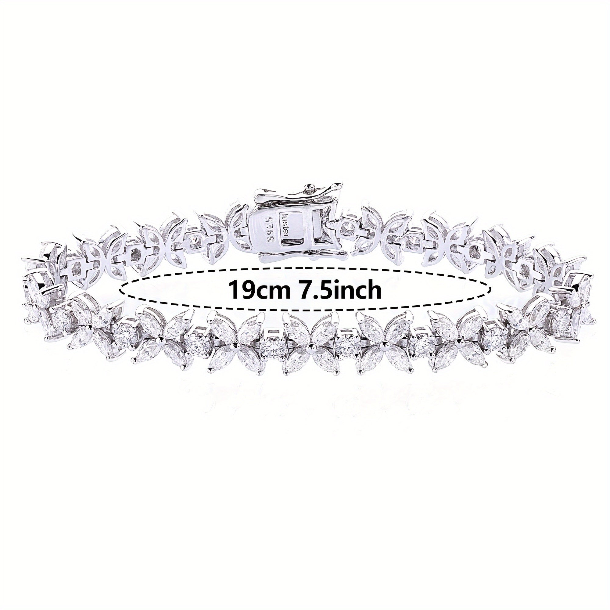 Silver Butterfly Bracelet with Moissanite Stones 2MM Plated in Platinum