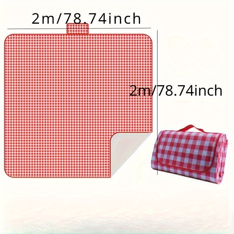 Waterproof Picnic Blanket with Portable Storage Bag Non-Woven Fabric Moisture-Resistant Foldable Mat for Camping Beach Outdoor