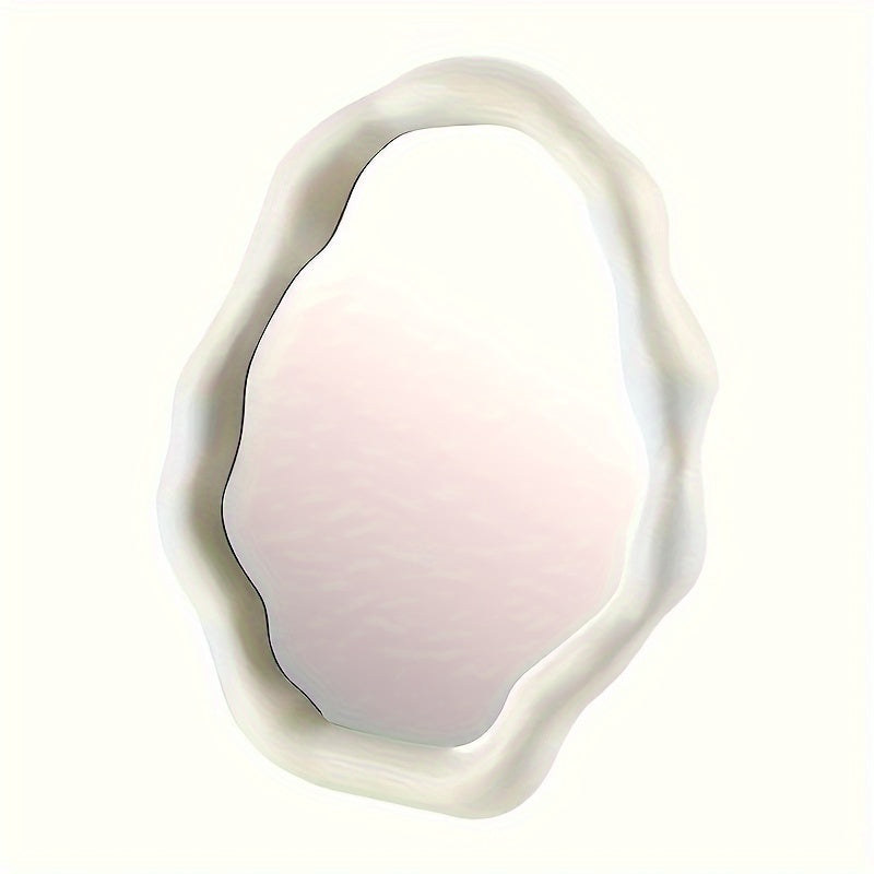Adjustable Desktop Makeup Mirror with Glass Surface, Plastic Frame, Compact and Portable