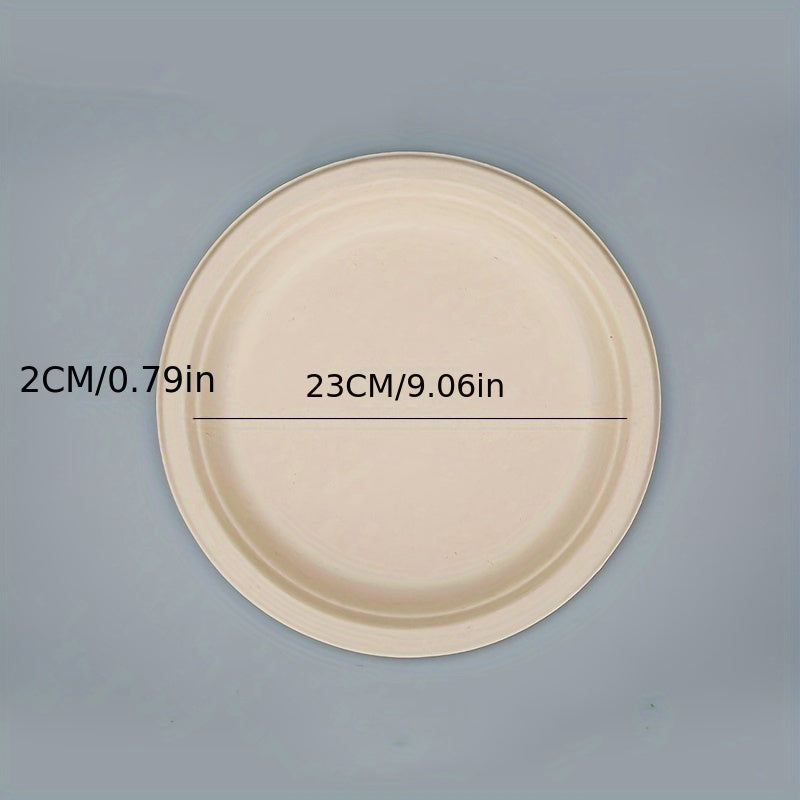 Disposable Plates Pack of 100 7/9 Inch Biodegradable Wheat Straw for Parties and Camping