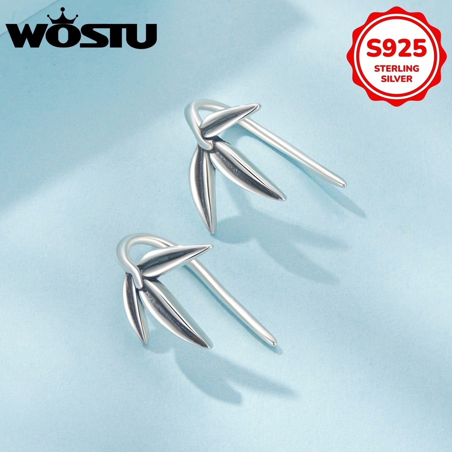 Women’s Bamboo Inspired Drop Earrings Hypoallergenic Sterling Silver Lightweight Casual Jewelry