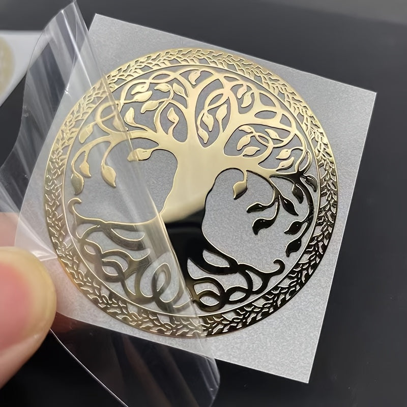 Metal Tree of Life Sticker for Mobile Phone Laptop Decoration Plastic No Gem
