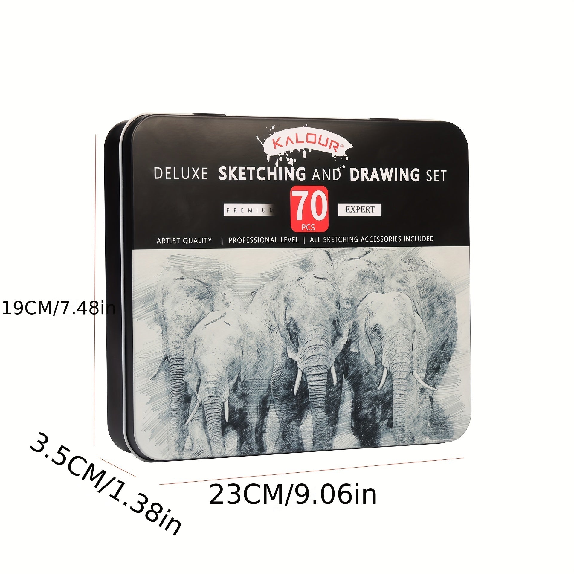 Set de dibujo de boceto con caja de hierro de lujo de 70 piezas para arte y escritura al aire libre