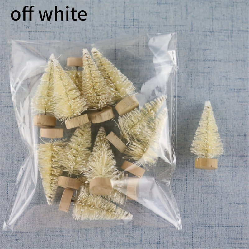 12 Mini Christmas Tree Decorations Fir and Pine for Tabletop and Home Decor