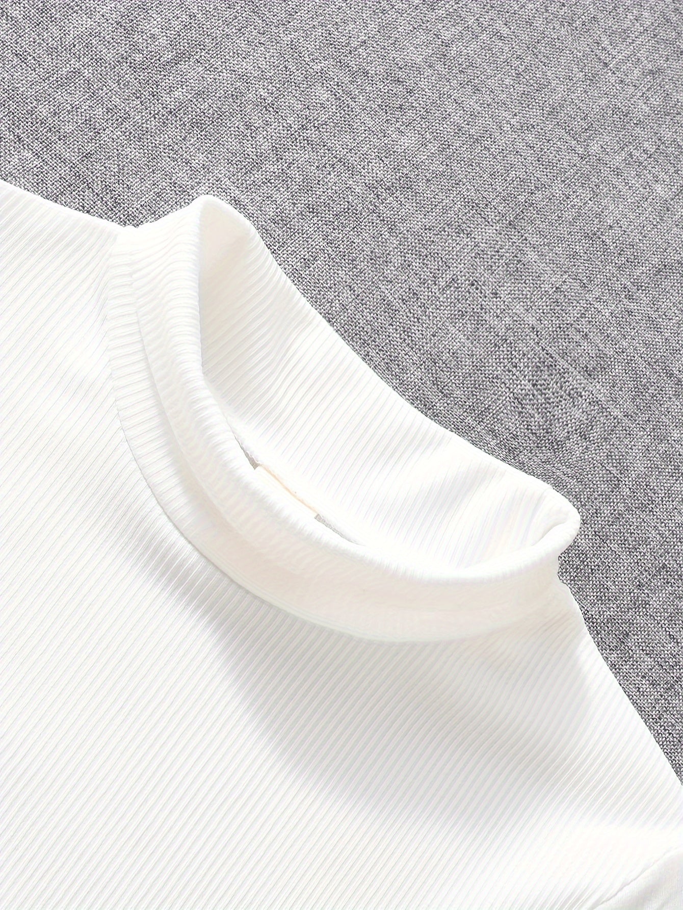 Детский комплект из платья в клетку и топа с высоким воротником, полиэстеровая смесь, весна-осень, для прогулок на улице