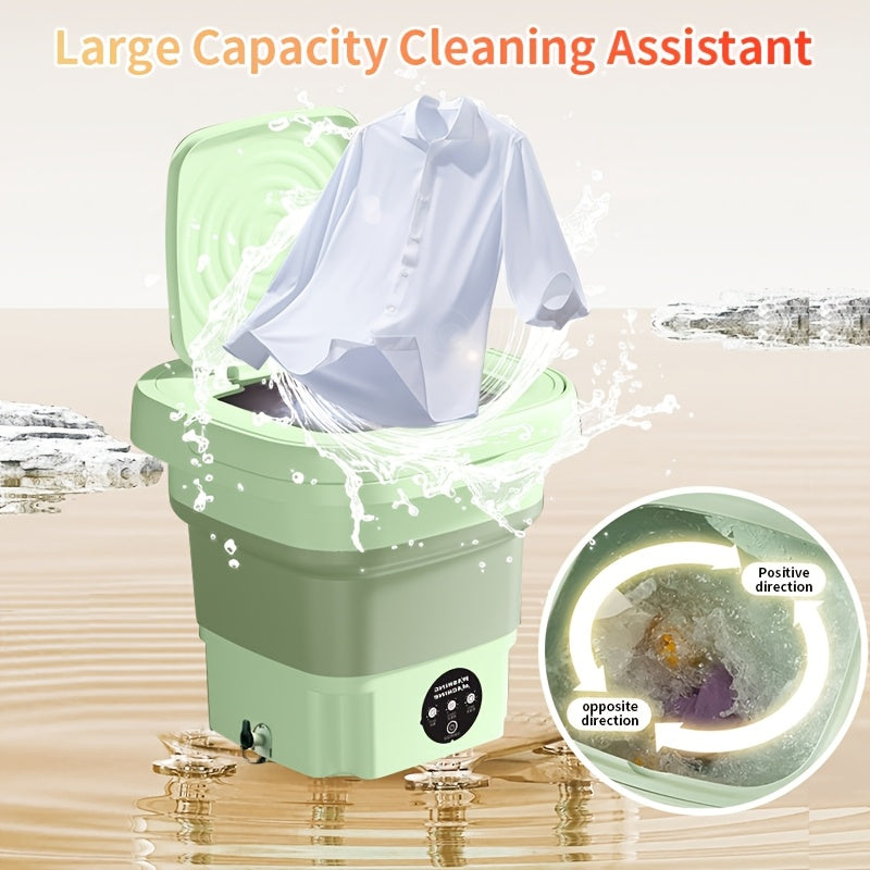 Portable 8L Foldable Washing Machine for Underwear Socks Space Saving Battery Powered