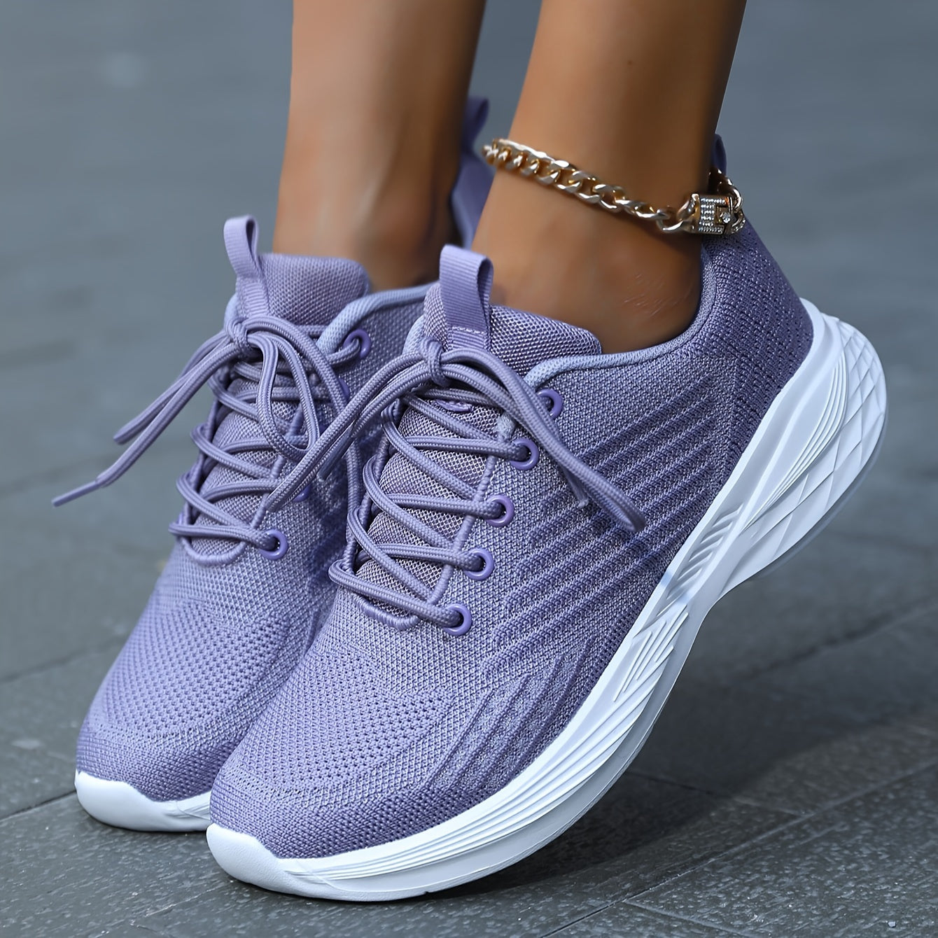 Zapatillas transpirables de mujer, casuales, de lona, con cordones, para exteriores, ligeras, de caña baja, deportivas