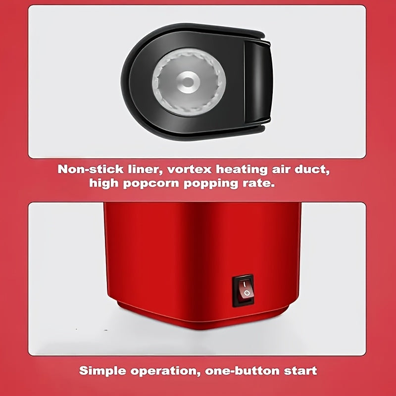 EU plaginli Mini Home Electric Popcorn Machine, To'liq Avtomatik