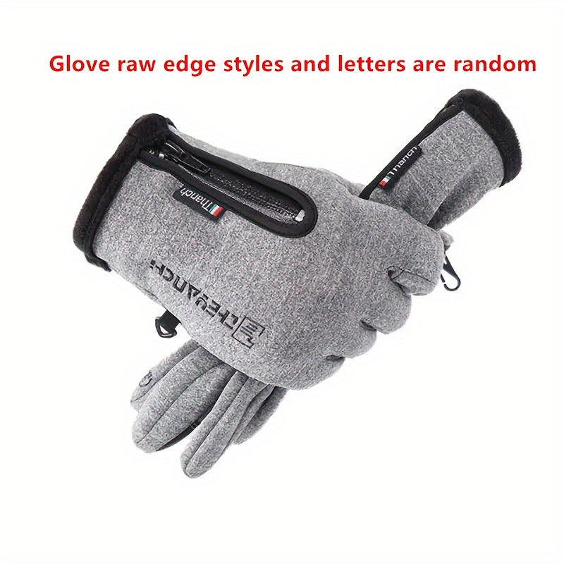 Women's Men Touchscreen Gloves Winter Cycling Outdoor Sports Warm Zipper Motorcycle Gloves