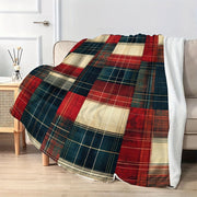Rustic Plaid Flannel Throw Blanket with Scottish Tartan Texture for Bed Sofa Home Decor