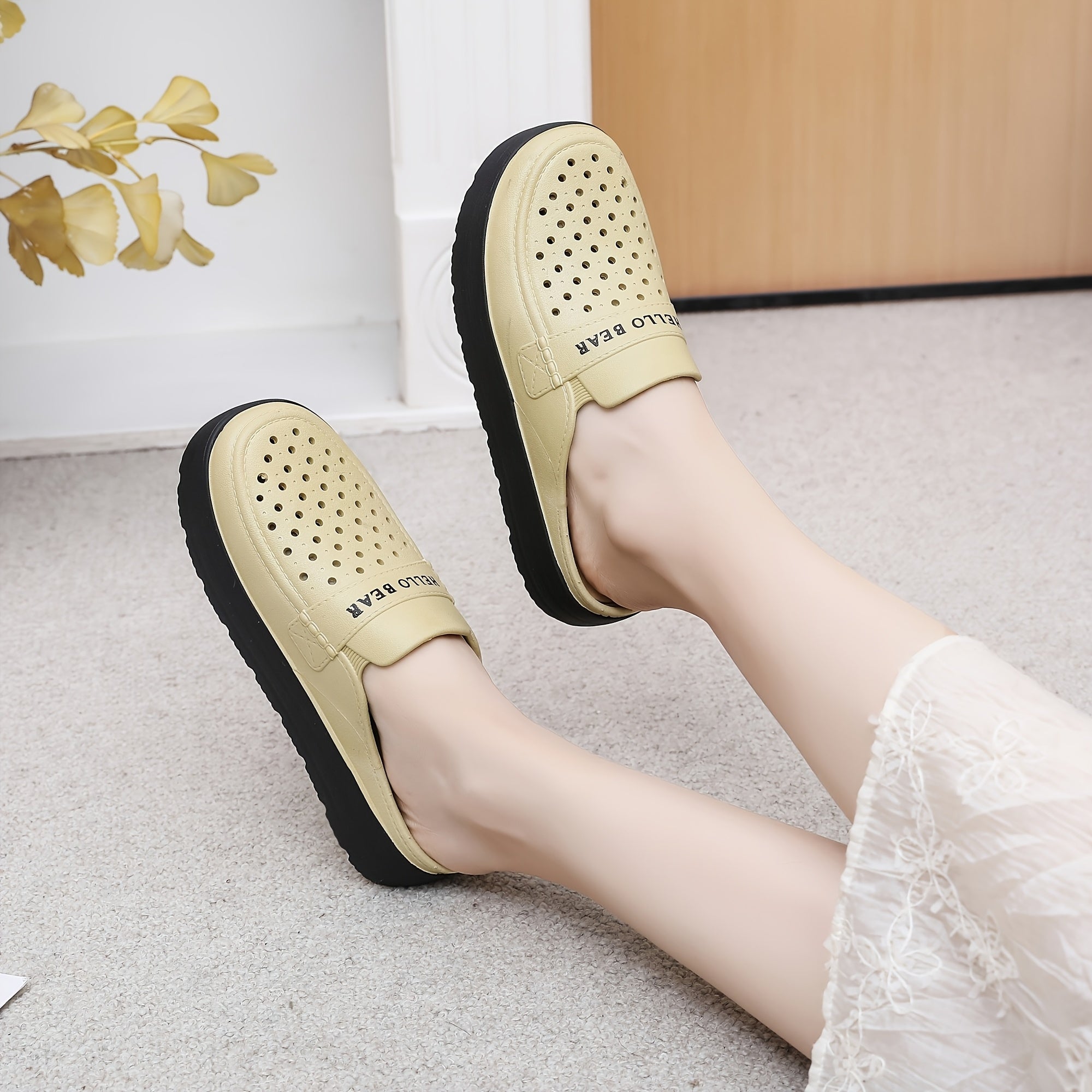 Women's Summer Thick-Soled PVC Shoes with Half-Enclosed Head for Comfort and Style