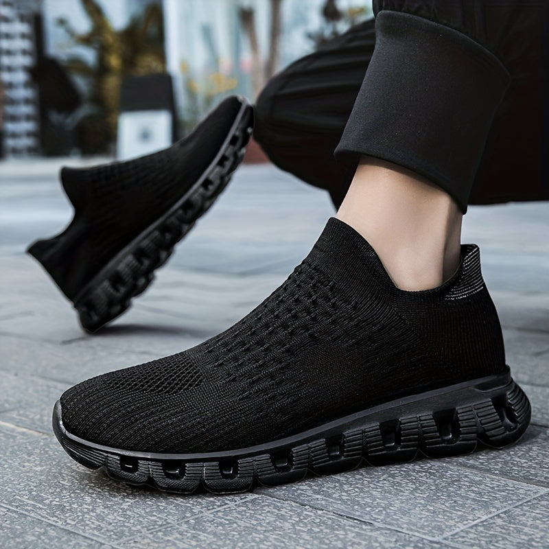 Men's Slip-On Sock Shoes Breathable Knit Non-Slip Soft Sole Casual Outdoor Sneakers