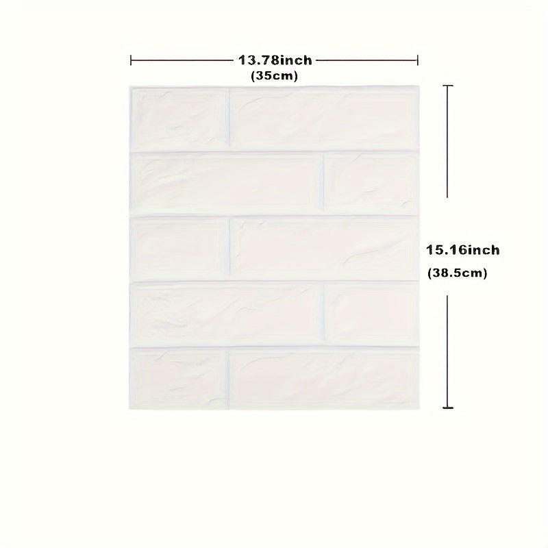 20/40pcs 3D Brick Foam Wall Stickers Waterproof Peel and Stick Tiles for Kitchen Bathroom Living Room Hallway