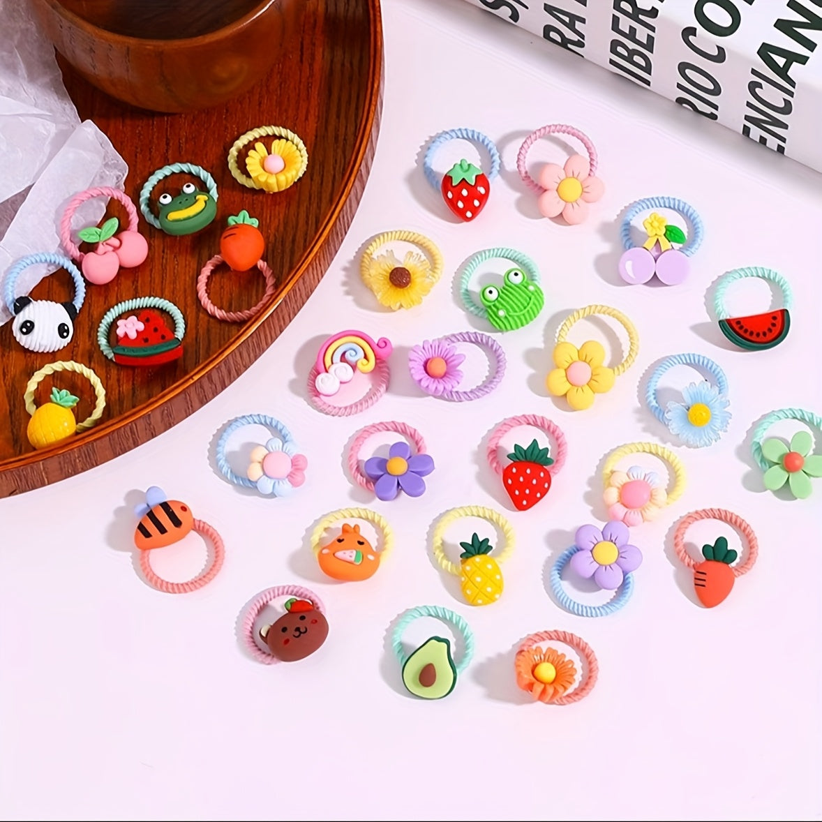 20 заколок для волос в форме фруктов с милыми мультяшными дизайнами, прочные и долговечные аксессуары для девочек.
