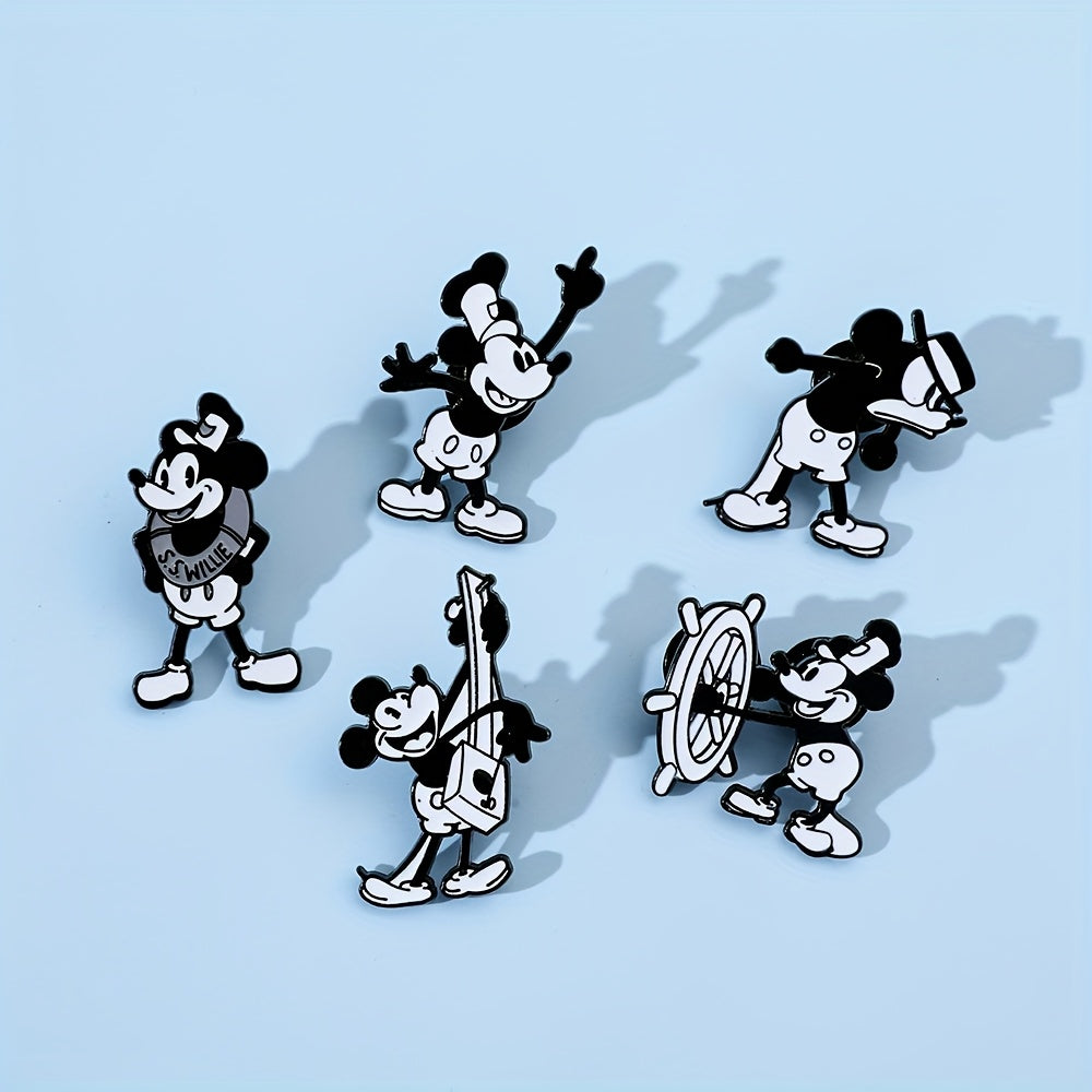 Disney Mickey Mouse Enamel Pins for Kids and Adults Alloy Cartoon Character Brooches Backpack Accessories
