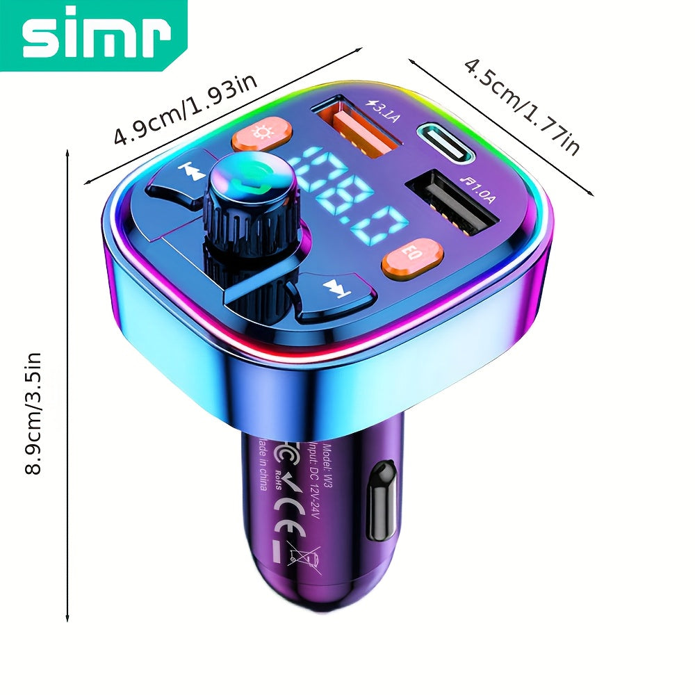 Wireless Car FM Transmitter MP3 Player Dual USB Fast Charger LED Backlit