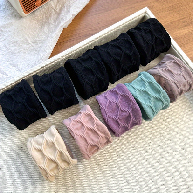 Women's Hair Scrunchies Soft Stretchy Fabric Non-Slip Wide Colorful Elastic Bands