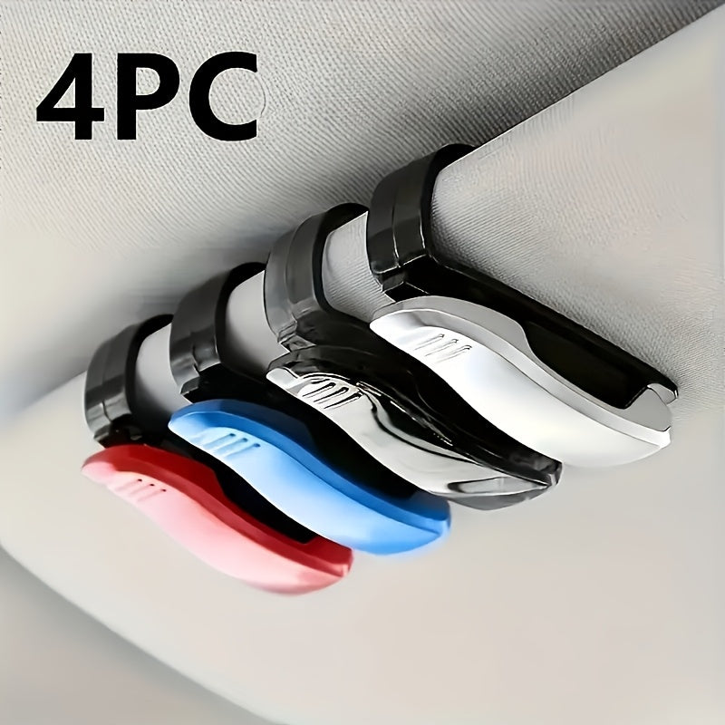 Universal Car Sun Visor Clip Set ABS Glasses Holder Card Storage Organizer