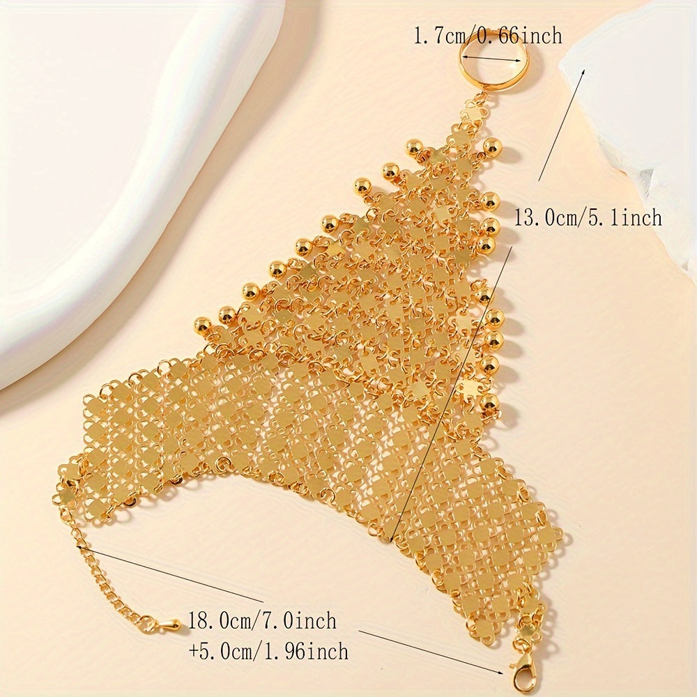 Boho-Chic Dunhuang Inspired Iron Ring and Bracelet Set Handmade Jewelry for Women